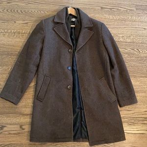 Kenneth Cole double overcoat wool jacket brown M